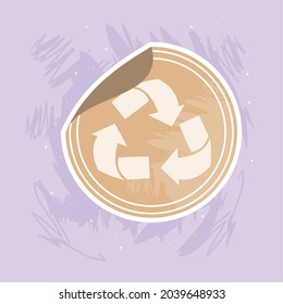 stamp with recycle symbol icon