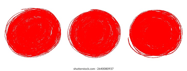 Stamp red brush sun sign on white backgrounds. Brush rough sun round shape. Vector illustration