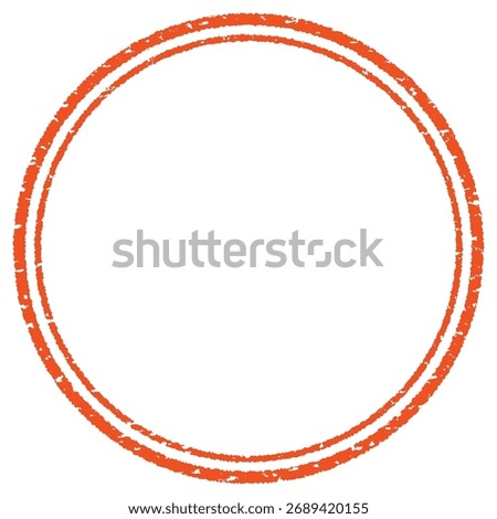Stamp of the red double circle for New Year's card