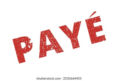 Payé stamp red ink simple text vector format scalable