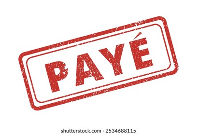 Payé stamp red ink vector format rectangular scalable