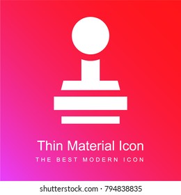 Stamp red and pink gradient material white icon minimal design