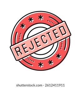 stamp rejected color icon vector. stamp rejected sign. isolated symbol illustration