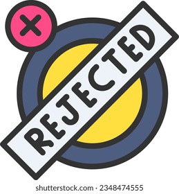 Imagen del icono de marca rechazada. Adecuado para aplicaciones móviles.