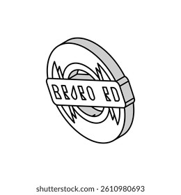 stamp rejected isometric icon vector. stamp rejected sign. isolated symbol illustration