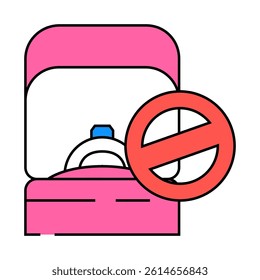 stamp rejected line icon vector. stamp rejected sign. isolated symbol illustration