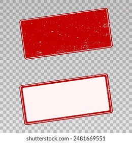 Sello. Fondo retro. El sello es de color rojo con una estructura grunge. Ilustración vectorial. Juego de sellos y sellos. Estilo retro.