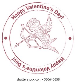 Stamp retro with Cupid