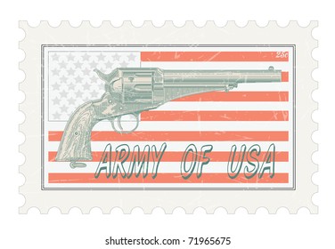 Stamp with a revolver