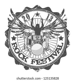 Stamp rock festival. Vector illustration. 2