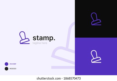 Stamp Rubber business vector logo template in color backgrounds