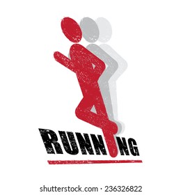 Stamp of running sign vector
