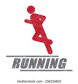 Stamp of running sign vector