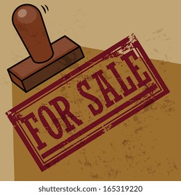 Stamp For Sale, vector illustration