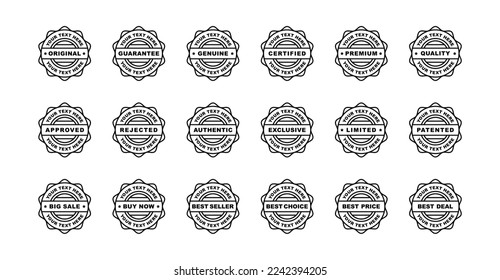 Stamp seal icon set vector illustration