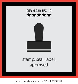 stamp, seal, label  vector icon
