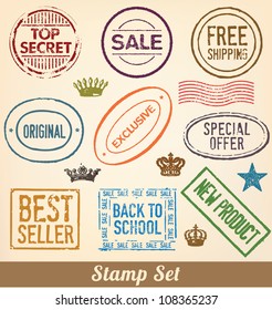 Stamp Set - Collection of detailed merchandise stamps for your product or business