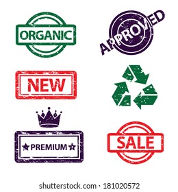 Stamp set collection isolated on white background. Fully editable and customizable.  