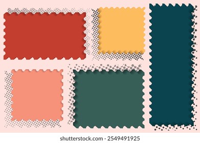 stamp shape in vintage color vector