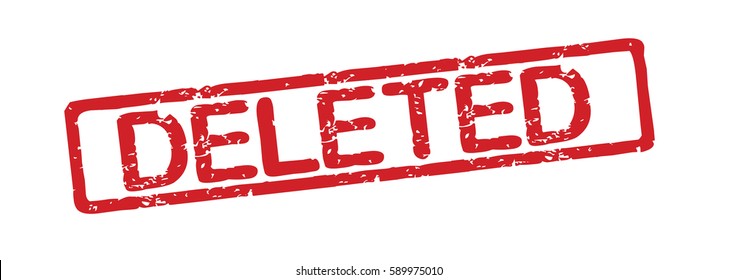 Stamp showing word "Deleted" - red color over white background