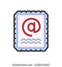 stamp sign with outline in flat vector design.