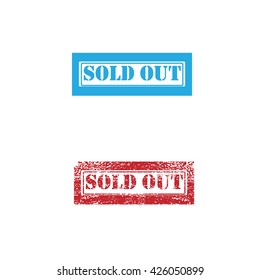 Stamp sold out rubber imprint