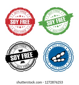 Stamp Soy Free Set .vector Illustration