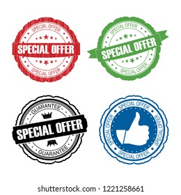 Stamp Special offer set .vector illustration