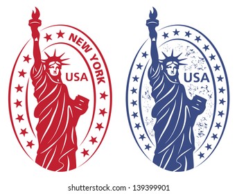 Stamp with Statue of Liberty