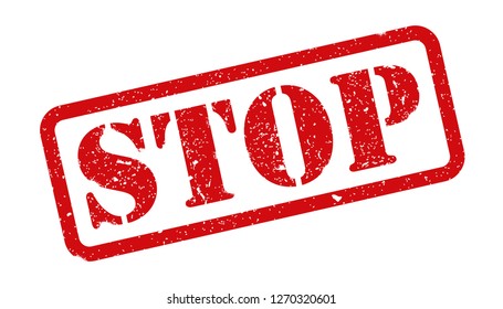 Stamp stop sign - vector