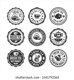 Stamp tea badge logos collection