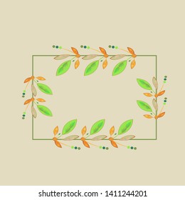 Stamp template with flowering line. message concept, indentation, cardboard, stationery, postmark, background, post office.