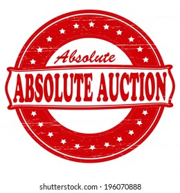 Stamp with text absolute auction inside, vector illustration