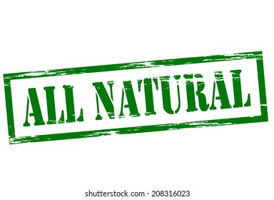 Stamp With Text All Natural Inside, Vector Illustration