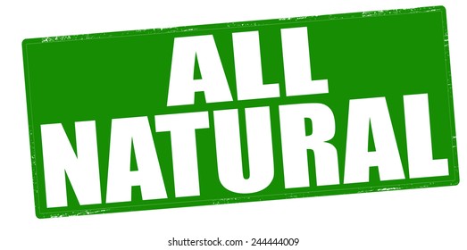Stamp with text all natural inside, vector illustration