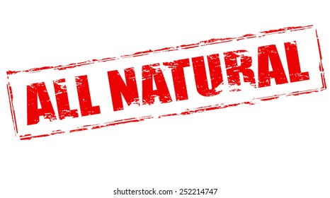 Stamp with text all natural inside, vector illustration