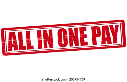 Stamp with text all in one pay inside, vector illustration