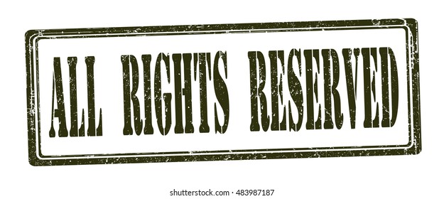stamp with text "all rights reserved" isolated on white background. Vector illustration