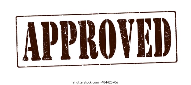 stamp with text "approved" isolated on white background. Vector illustration