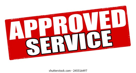 Stamp with text approved service inside, vector illustration