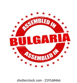 Stamp with text assembled in Bulgaria inside, vector illustration