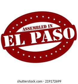 Stamp with text assembled in El Paso inside, vector illustration