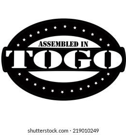 Stamp with text assembled in Togo inside, vector illustration