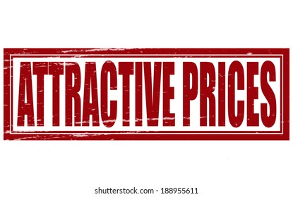 Stamp with text attractive prices inside, vector illustration