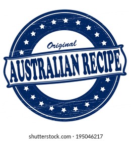 Stamp with text Australian recipe inside,vector illustration