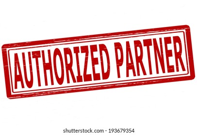 Stamp with text authorized partner inside, vector illustration