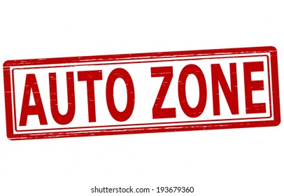 Stamp with text auto zone inside, vector illustration