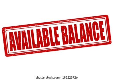 Stamp with text available balance inside, vector illustration