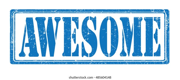 stamp with text "awesome" isolated on white background. Vector illustration