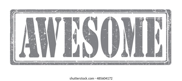 stamp with text "awesome" isolated on white background. Vector illustration